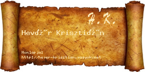 Hevér Krisztián névjegykártya